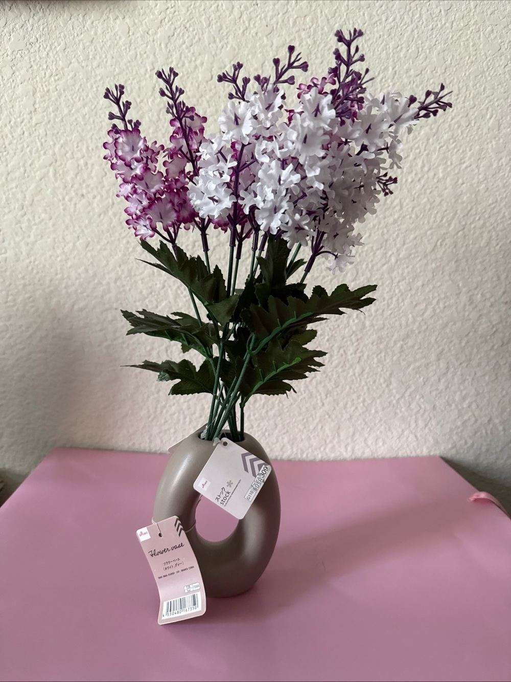 Daiso Faux Lavender Spray Bouquet in Purple & White
